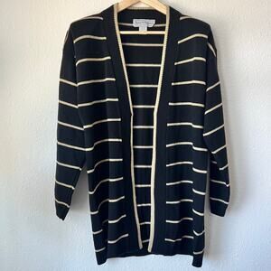 Norton McNaughton Vintage Black & Gold Stripped Cardigan - Size Medium